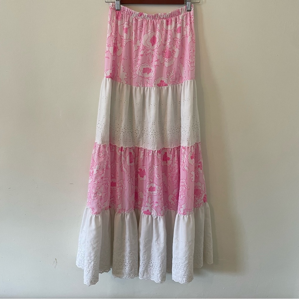 Vintage Liza by Lilly Pulitzer Tiered Maxi Skirt